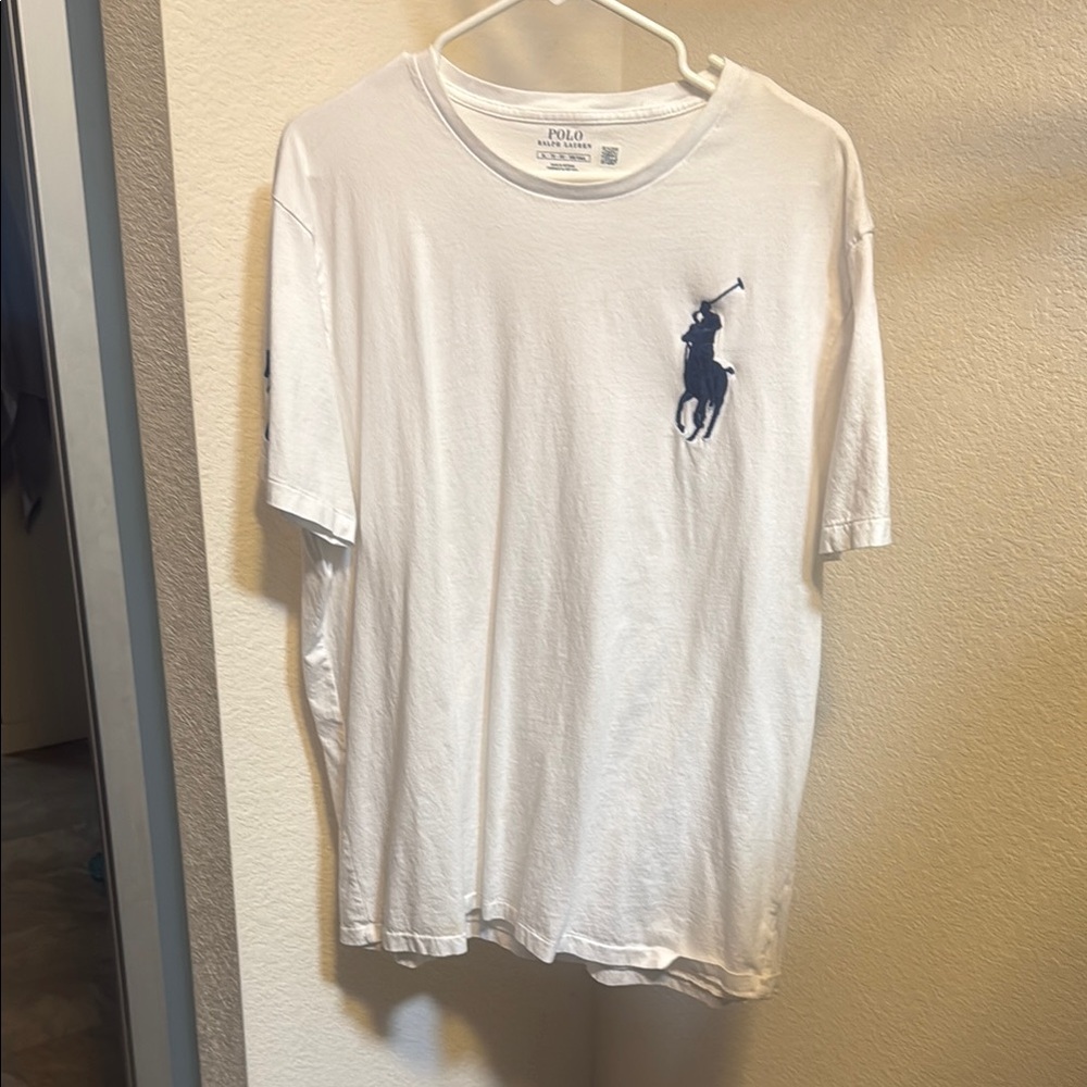 Polo by Ralph Lauren White and Blue Short Sleeve Tee